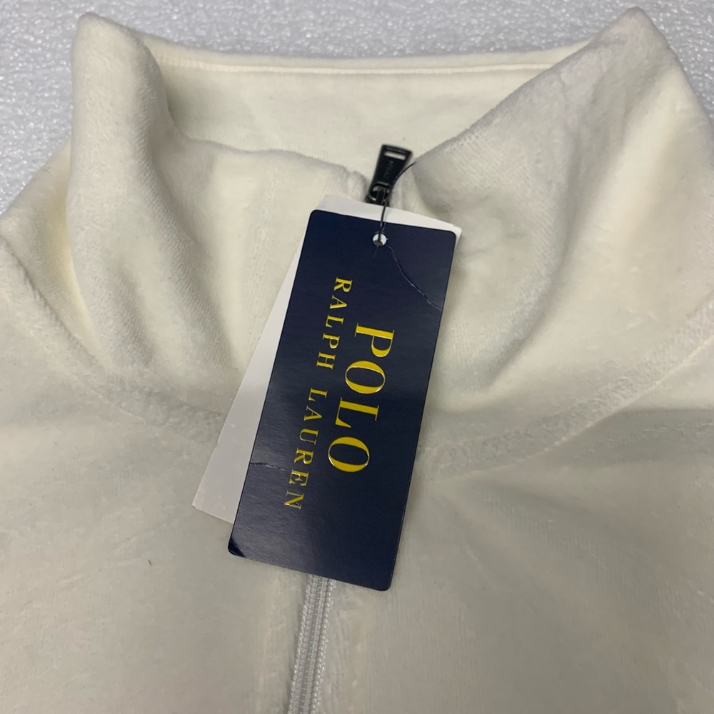 Ralph Lauren Womens Velour Track Jacket L-Large Quarter Zip Stretch $148 - Picture 9 of 9